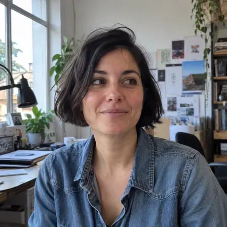 Designer in an everyday workspace
