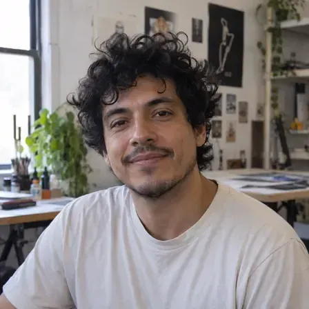 Designer in an everyday workspace