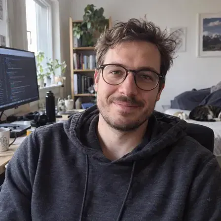 Developer in an everyday workspace